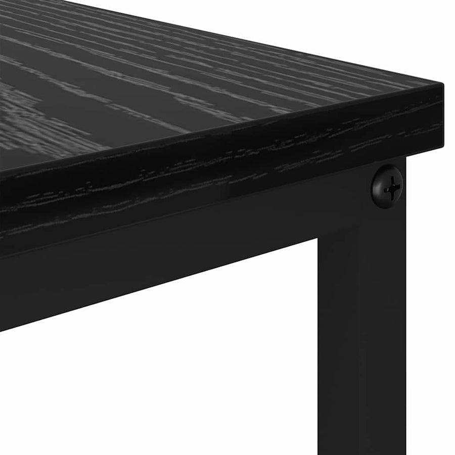 Salontafel met lade met plank met opslag Zwart eiken 100 x 51 x 45 cm Bewerkt hout