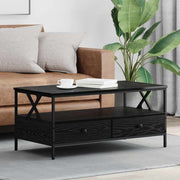 Salontafel zwart eiken 100x51x45 cm met lade