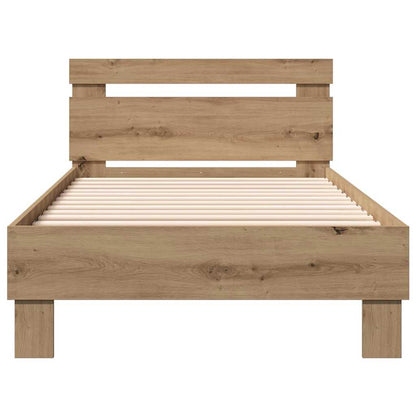Bedframe Artisan Eiken 193 X 95 X 88 Cm Bewerkt Hout 90 x 190 cm