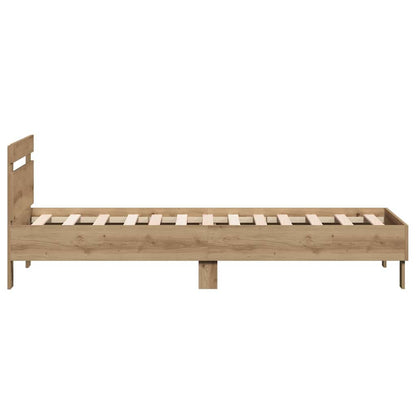 Bedframe Artisan Eiken 193 X 95 X 88 Cm Bewerkt Hout 90 x 190 cm