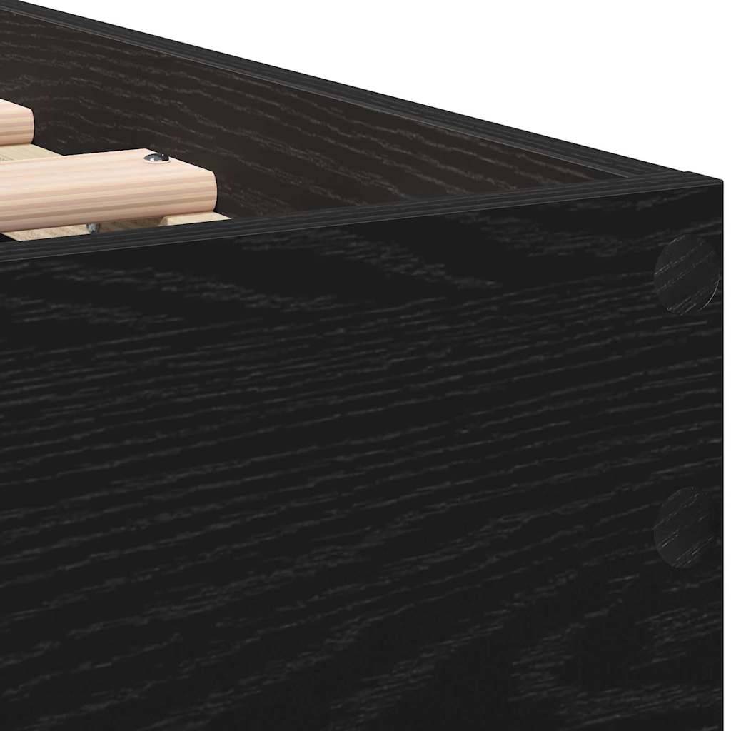 Bedframe Zwart Eiken 193 x 95 x 88 cm Bewerkt hout