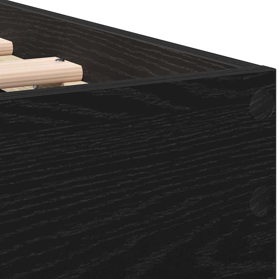 Bedframe Zwart Eiken 193 x 95 x 88 cm Bewerkt hout