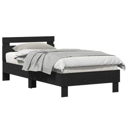 Bedframe Zwart Eiken 193 x 95 x 88 cm Bewerkt hout
