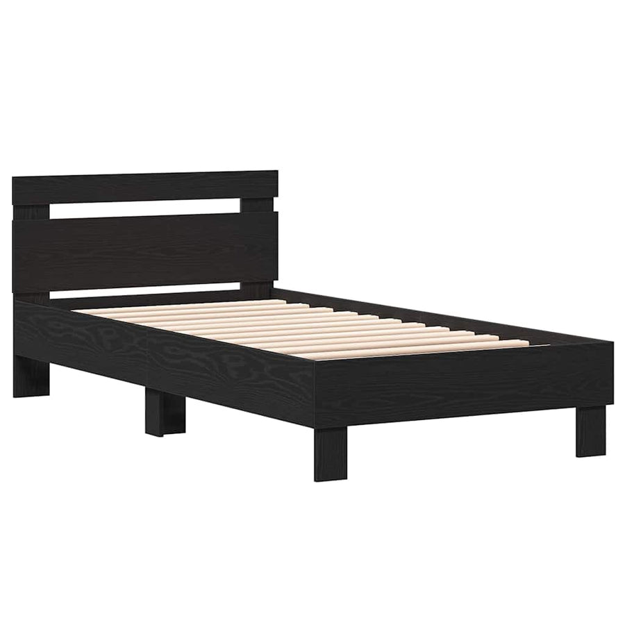 Bedframe Zwart Eiken 193 x 95 x 88 cm Bewerkt hout