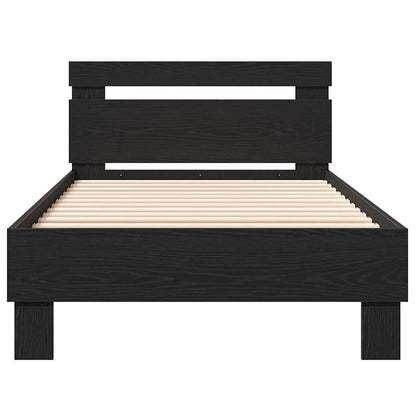 Bedframe Zwart Eiken 193 x 95 x 88 cm Bewerkt hout
