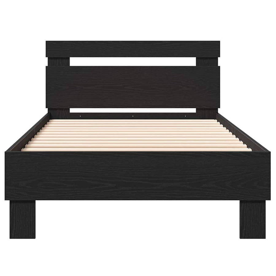 Bedframe Zwart Eiken 193 x 95 x 88 cm Bewerkt hout