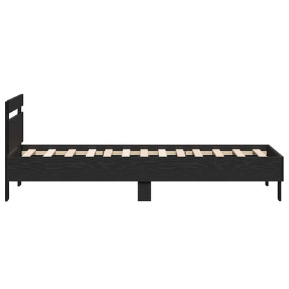 Bedframe Zwart Eiken 193 x 95 x 88 cm Bewerkt hout