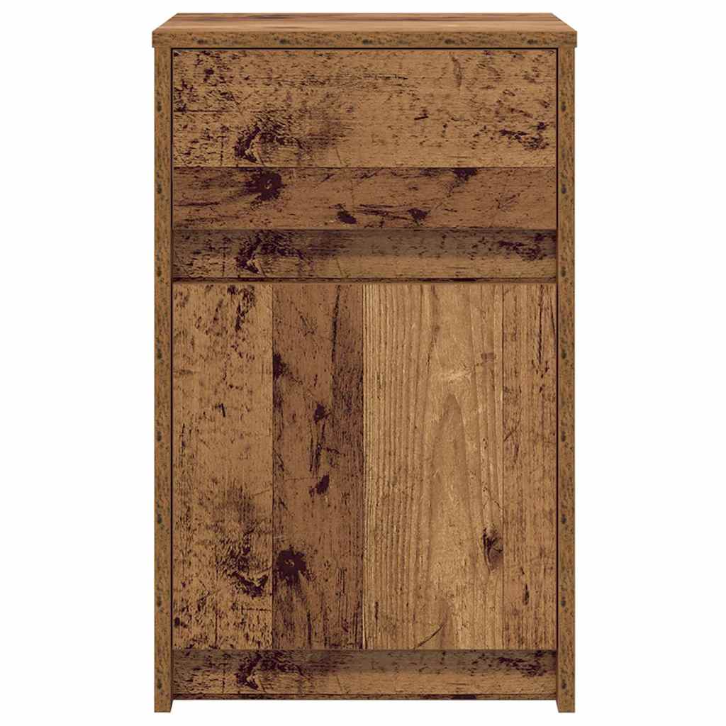 LED Bedside Kast met lade Oud hout 38 x 34 x 61 cm Spaanplaat