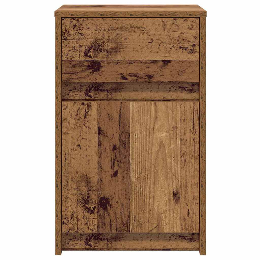LED Bedside Kast met lade Oud hout 38 x 34 x 61 cm Spaanplaat