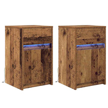 LED Bedside Kast 2 pcs Oud hout 38 x 34 x 61 cm Spaanplaat