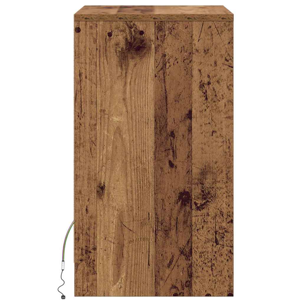 LED Bedside Kast 2 pcs Oud hout 38 x 34 x 61 cm Spaanplaat