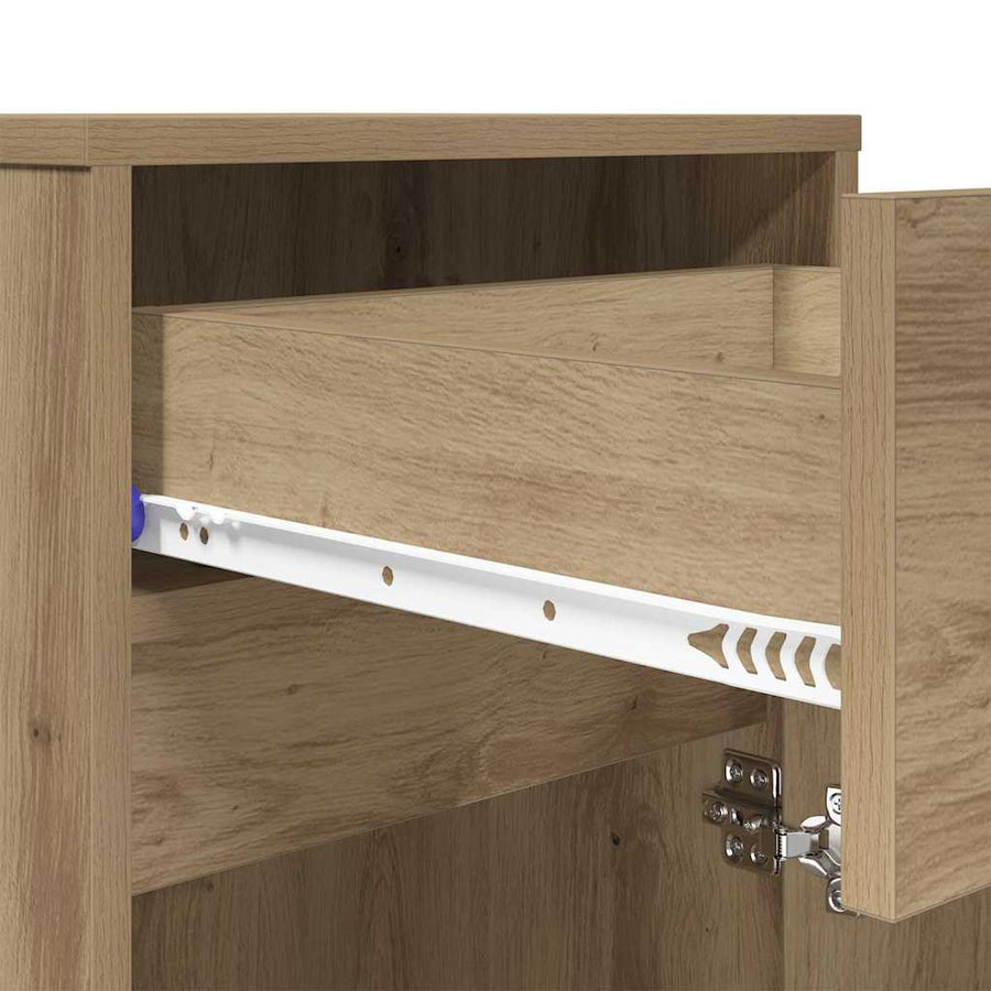 LED Bedside Kast artisanaal eikenkleurig 38 x 34 x 61 cm
