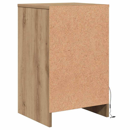 LED Bedside Kast artisanaal eikenkleurig 38 x 34 x 61 cm