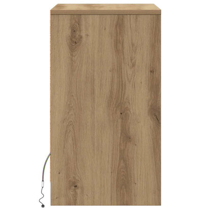 LED Bedside Kast artisanaal eikenkleurig 38 x 34 x 61 cm