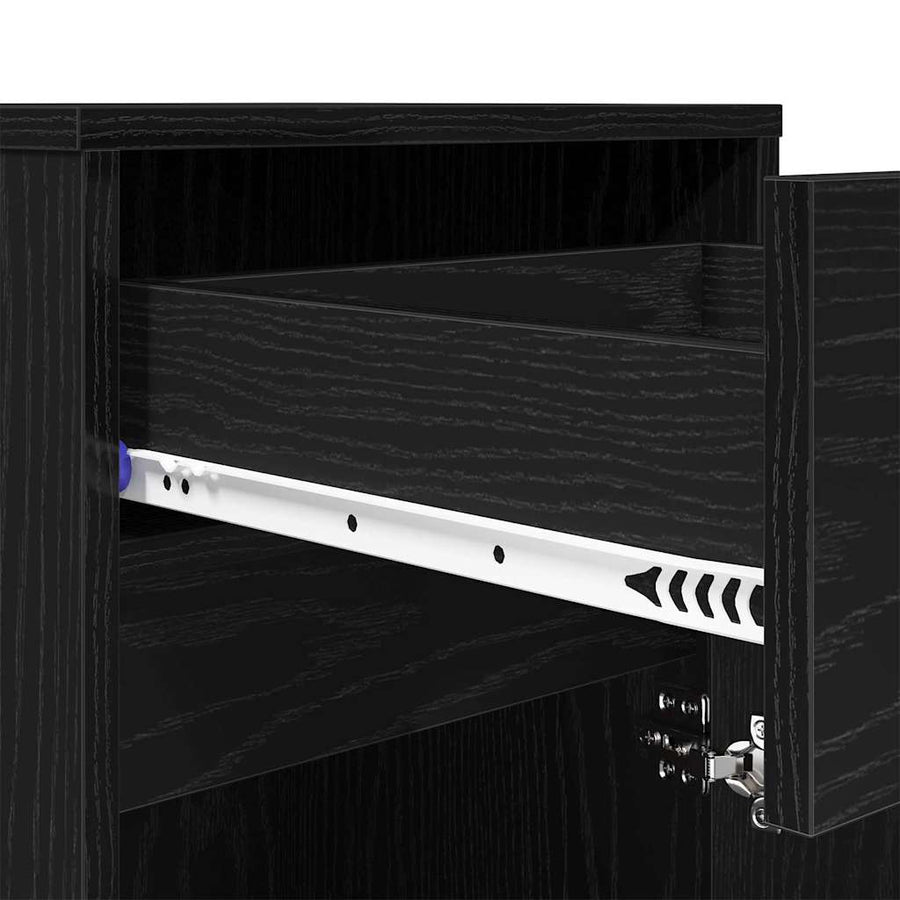 LED Bedside Kast 2 pcs Zwart eiken 38 x 34 x 61 cm Spaanplaat