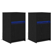 LED Bedside Kast 2 pcs Zwart eiken 38 x 34 x 61 cm Spaanplaat