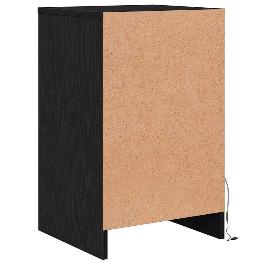 LED Bedside Kast 2 pcs Zwart eiken 38 x 34 x 61 cm Spaanplaat