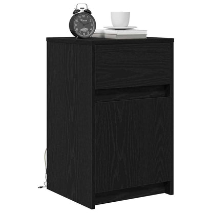LED Bedside Kast 2 pcs Zwart eiken 38 x 34 x 61 cm Spaanplaat