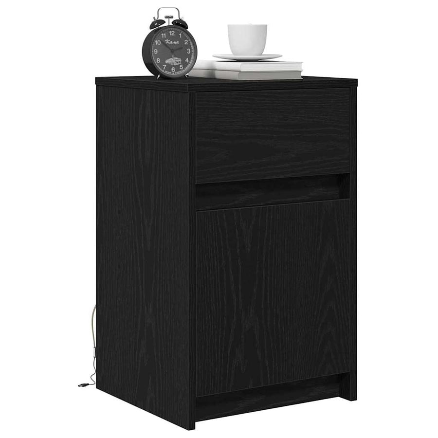 LED Bedside Kast 2 pcs Zwart eiken 38 x 34 x 61 cm Spaanplaat