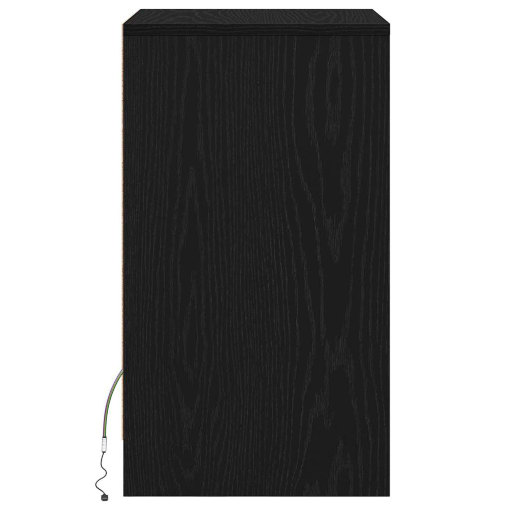 LED Bedside Kast 2 pcs Zwart eiken 38 x 34 x 61 cm Spaanplaat