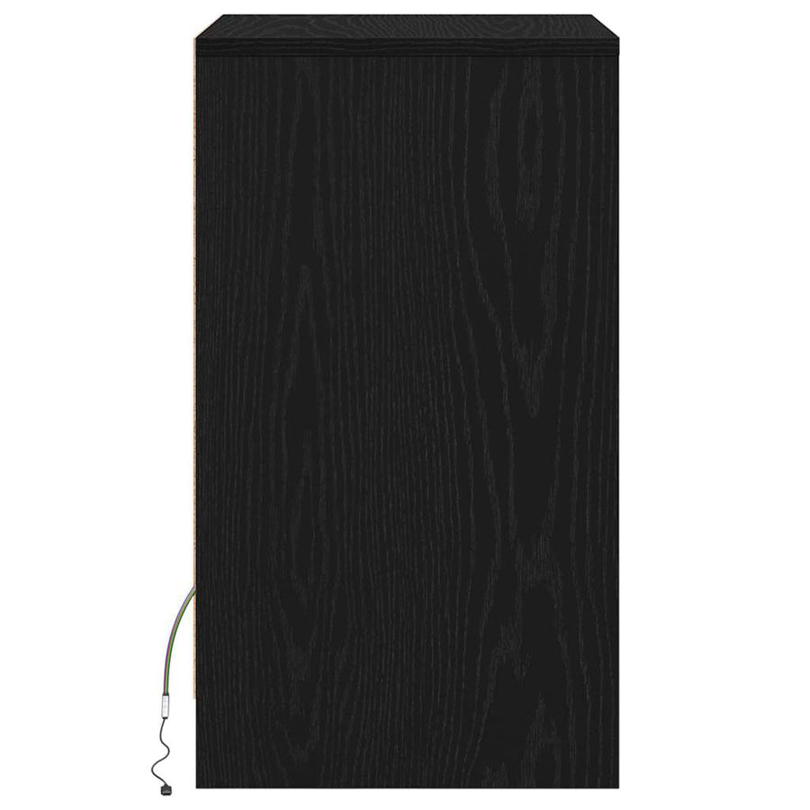 LED Bedside Kast 2 pcs Zwart eiken 38 x 34 x 61 cm Spaanplaat
