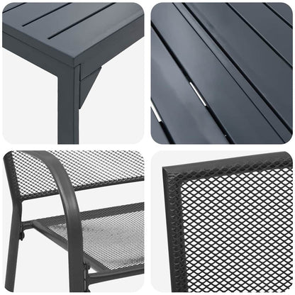 Tuin Eettafelset 7 Pcs Antraciet Poedercoating Staal