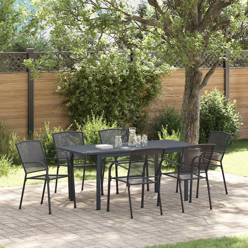 Tuin Eettafelset 7 Pcs Antraciet Poedercoating Staal