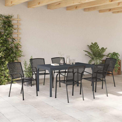 Tuin Eettafelset 7 Pcs Antraciet Poedercoating Staal