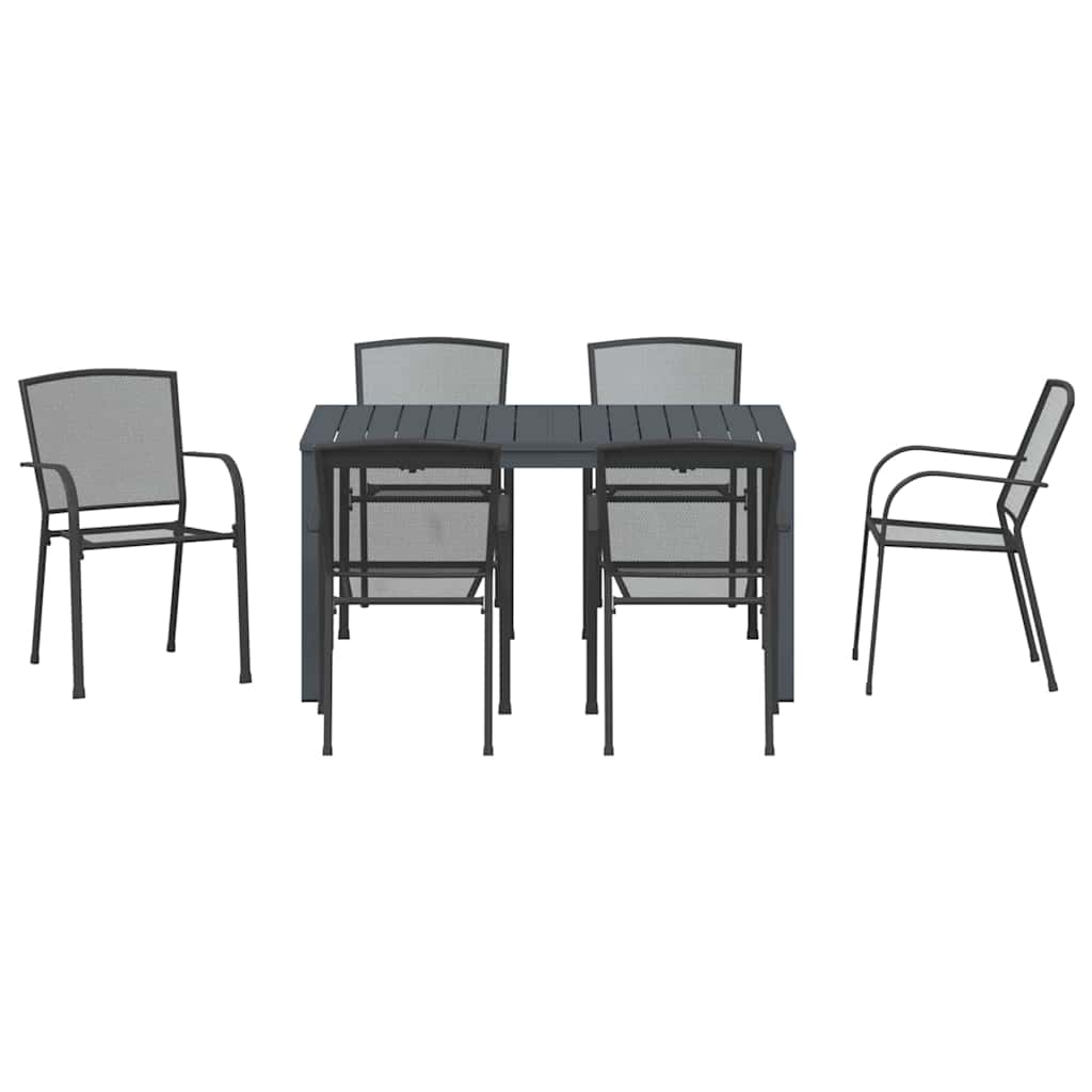 Tuin Eettafelset 7 Pcs Antraciet Poedercoating Staal