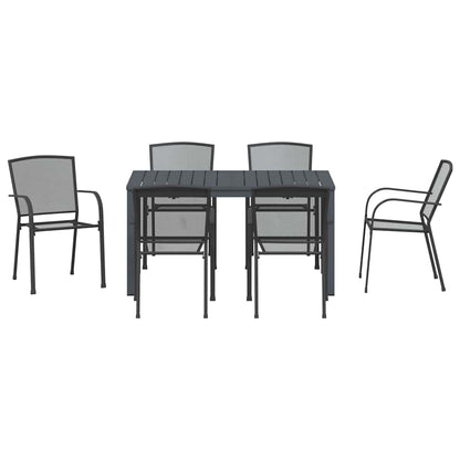 Tuin Eettafelset 7 Pcs Antraciet Poedercoating Staal