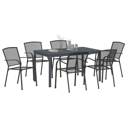 Tuin Eettafelset 7 Pcs Antraciet Poedercoating Staal