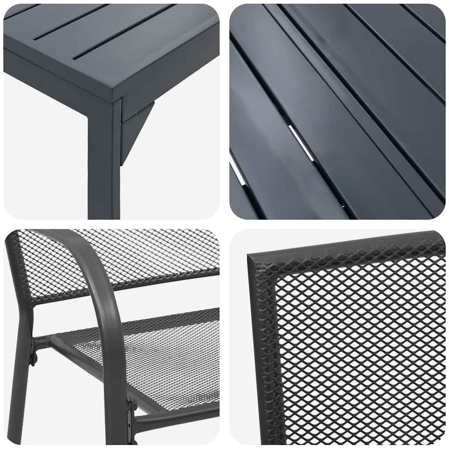 Tuin Eettafelset 9 Pcs Antraciet Poedercoating Staal 9