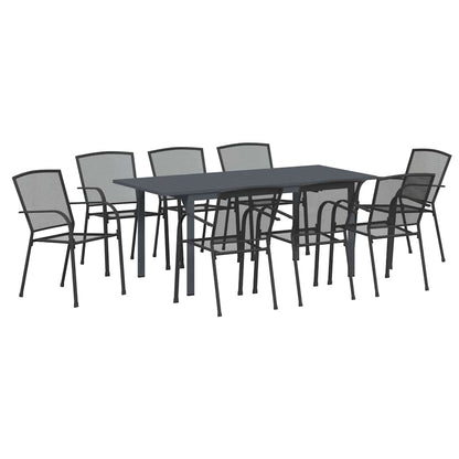 Tuin Eettafelset 9 Pcs Antraciet Poedercoating Staal 9