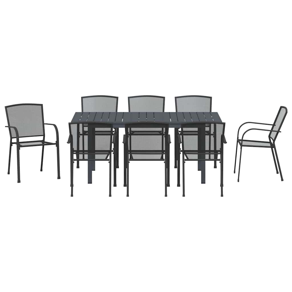 Tuin Eettafelset 9 Pcs Antraciet Poedercoating Staal 9