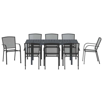 Tuin Eettafelset 9 Pcs Antraciet Poedercoating Staal 9