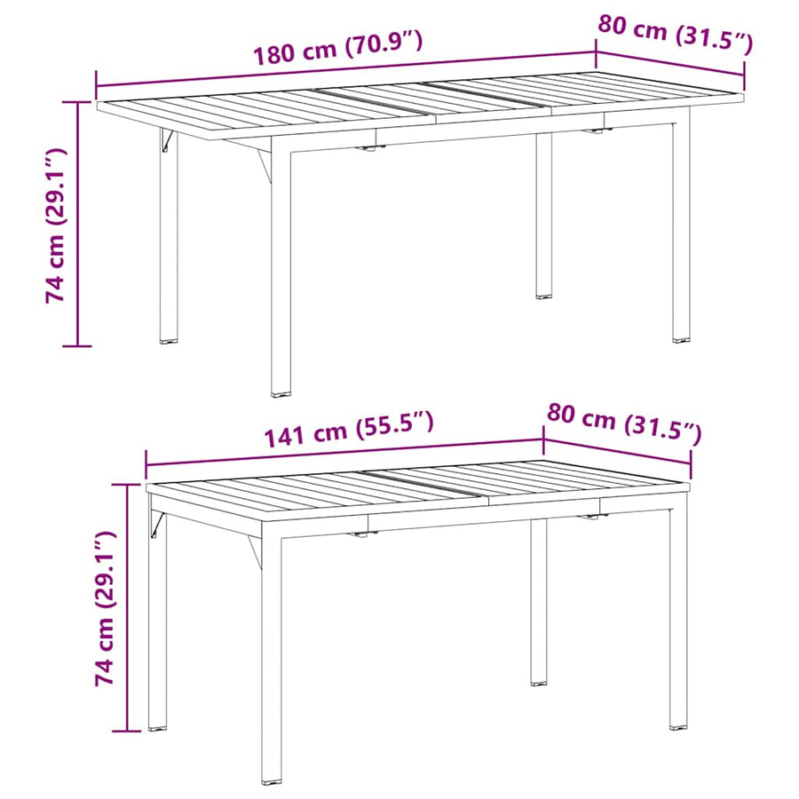 Tuin Eettafelset 9 Pcs Antraciet Poedercoating Staal 9