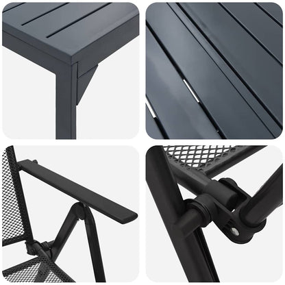 Tuin eettafelset 7 pcs Antraciet Poedercoating staal