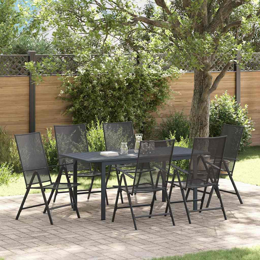 Tuin eettafelset 7 pcs Antraciet Poedercoating staal