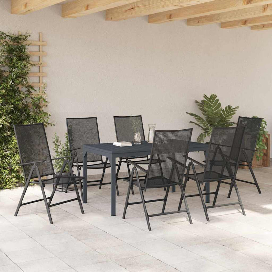 Tuin eettafelset 7 pcs Antraciet Poedercoating staal