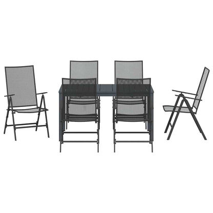 Tuin eettafelset 7 pcs Antraciet Poedercoating staal