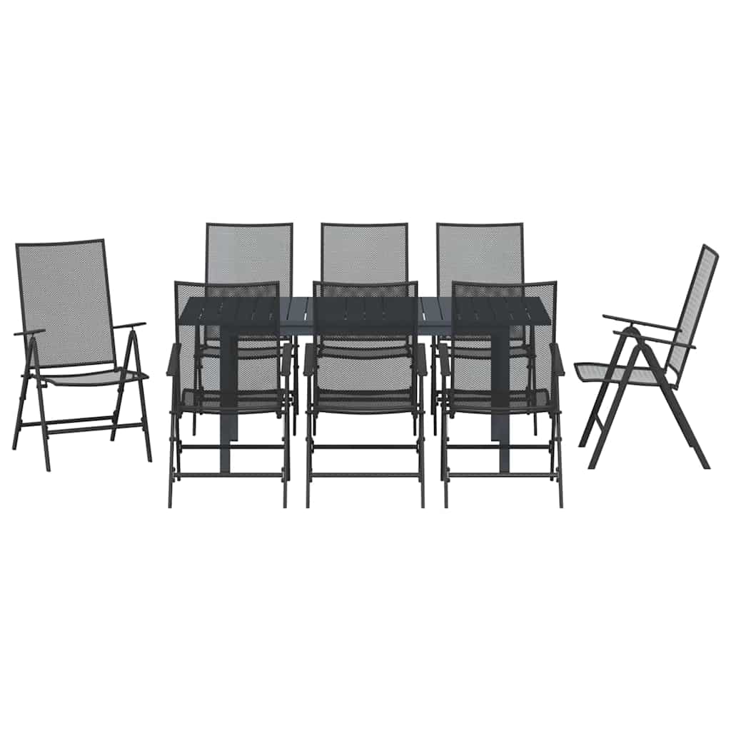 Tuin eettafelset 9 pcs Antraciet Poedercoating staal