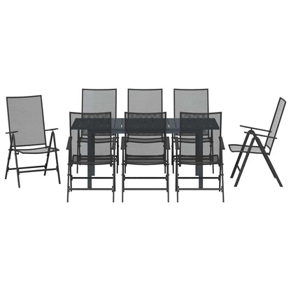 Tuin eettafelset 9 pcs Antraciet Poedercoating staal