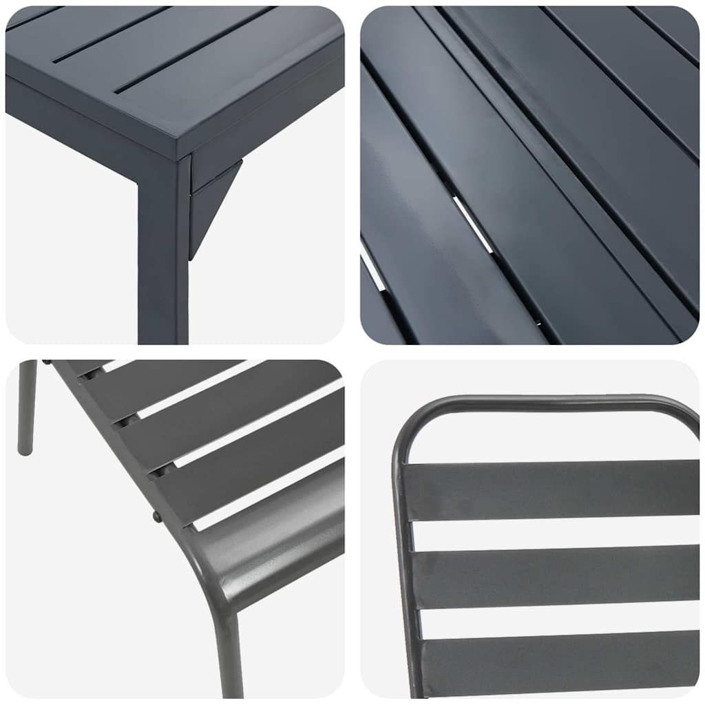Tuin Eetset 7 Pcs Antraciet Staal