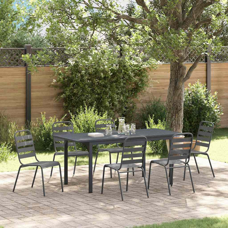 Tuin Eetset 7 Pcs Antraciet Staal