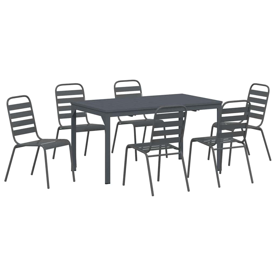 Tuin Eetset 7 Pcs Antraciet Staal