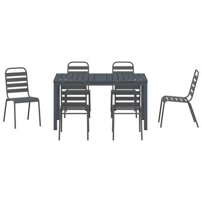 Tuin Eetset 7 Pcs Antraciet Staal