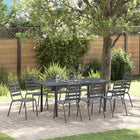Outdoor dining set 9 pcs Anthracite Powder-coated steel