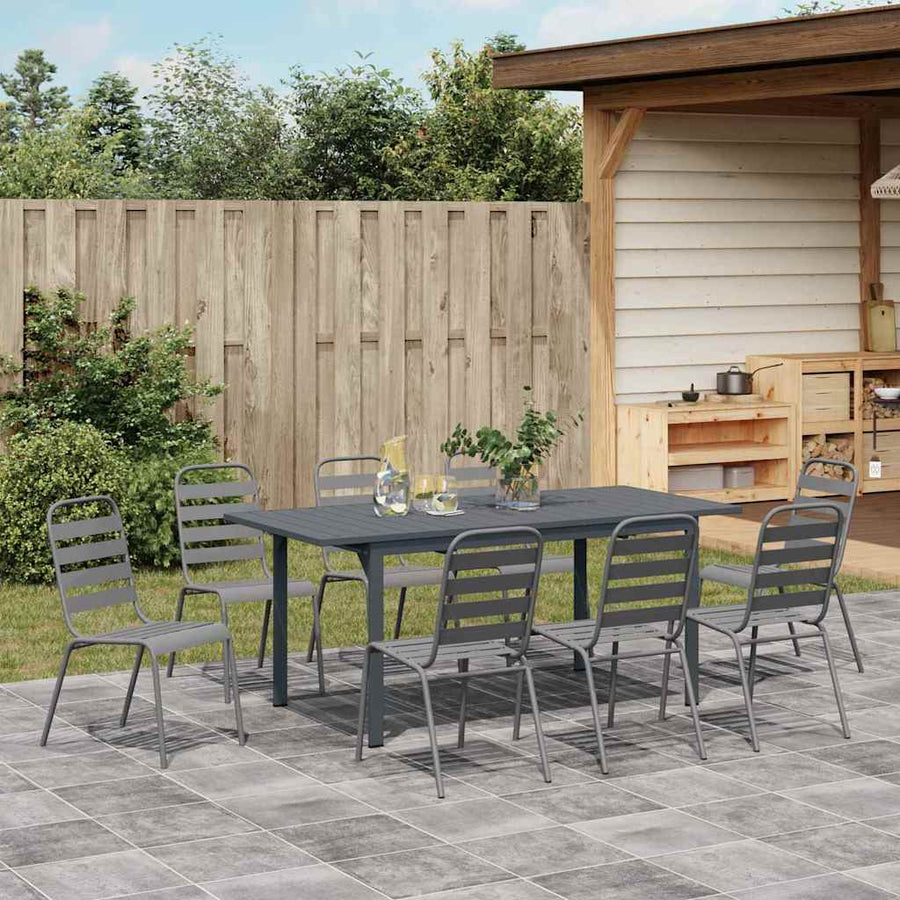 Tuin Eetset 9 pcs Antraciet Staal