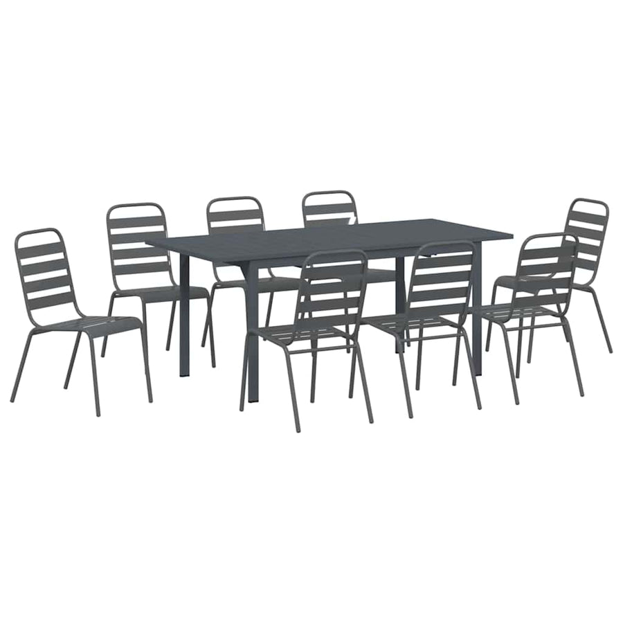 Tuin Eetset 9 pcs Antraciet Staal