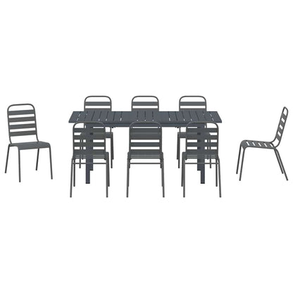 Tuin Eetset 9 pcs Antraciet Staal